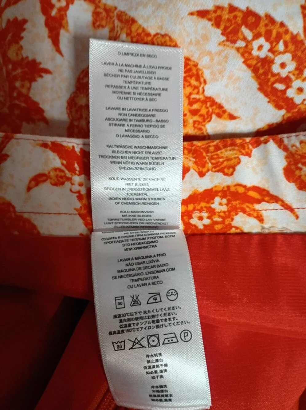 Michael Kors Orange and White Floral Mini Skirt